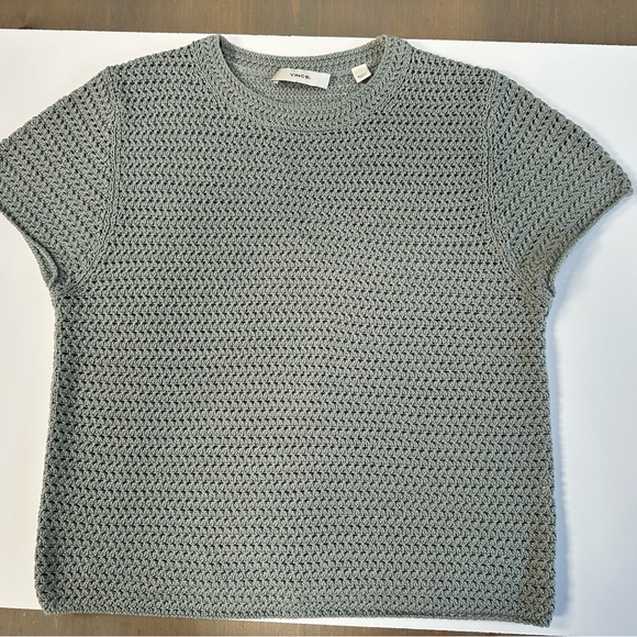 Vince Crochet knit t-shirt top Sage Size S Small Great Condition - Picture 5 of 7